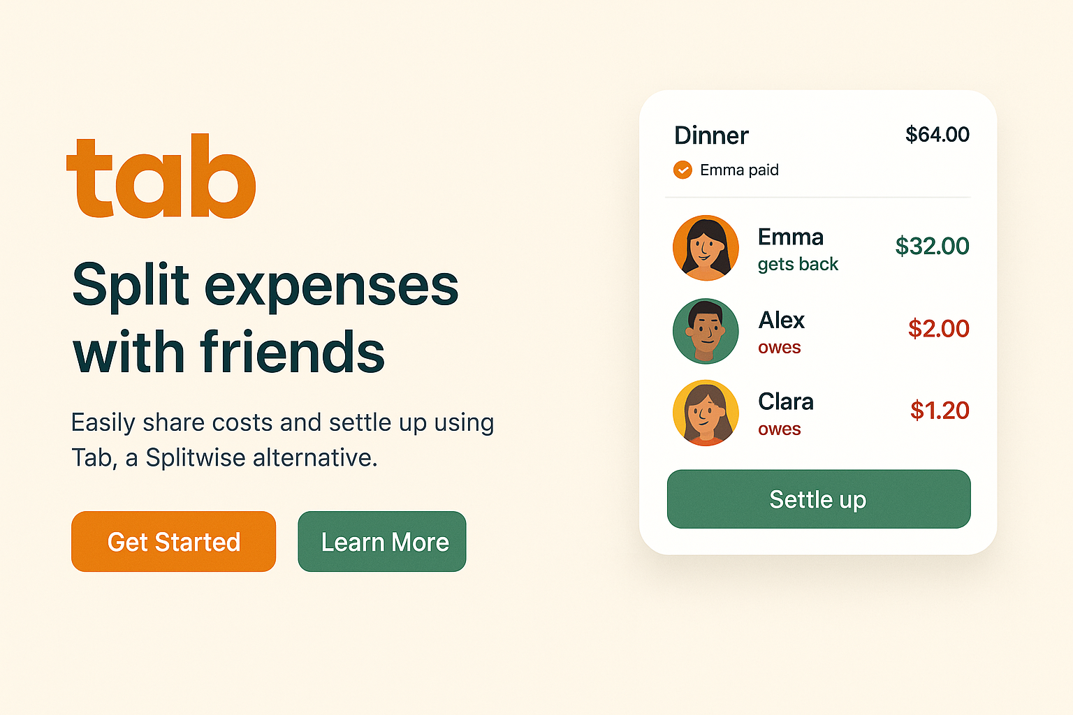 Tab expense sharing app